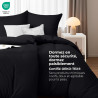 Utopia Bedding Housse de Couette 2 Personne 135x200 cm avec 2 Taie d'oreiller 80x80 cm (Noir) - Parure de lit 2 Personne 135 x 2