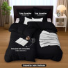 Utopia Bedding Housse de Couette 2 Personne 135x200 cm avec 2 Taie d'oreiller 80x80 cm (Noir) - Parure de lit 2 Personne 135 x 2