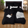 Utopia Bedding Housse de Couette 2 Personne 135x200 cm avec 2 Taie d'oreiller 80x80 cm (Noir) - Parure de lit 2 Personne 135 x 2
