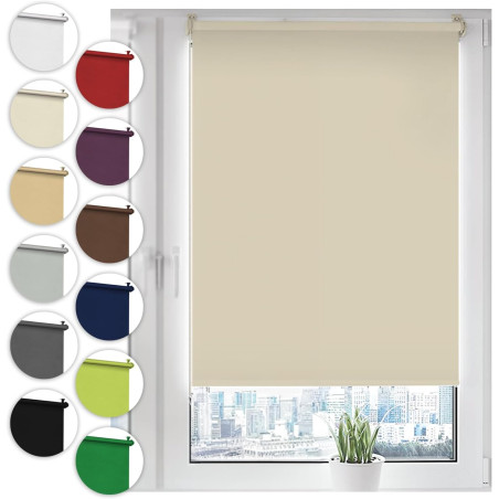 Sonello Store occultant Klemmfix sans percage50cm x 100cm Crème, Store Enrouleur Opaque pour fenêtres et Portes, Fixation avec o