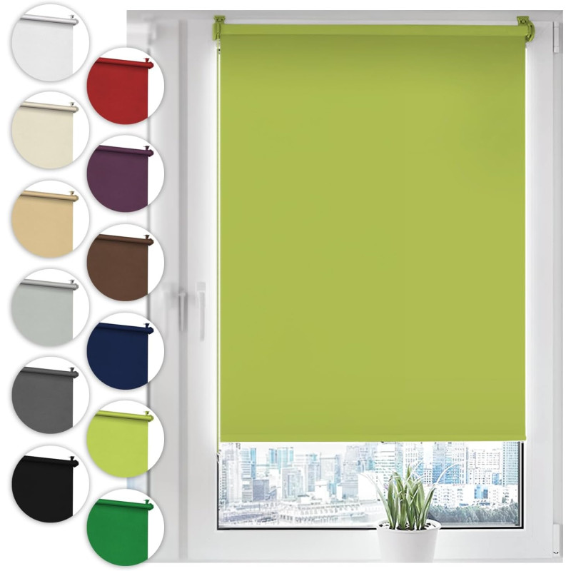 Sonello Store occultant Klemmfix sans percage30cm x 100cm Olive Vert, Store Enrouleur Opaque pour fenêtres et Portes, Fixation a