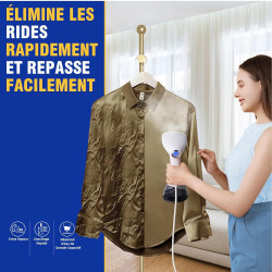 Rolipo Défroisseur Vapeur,1640W Fer à repasser portable haute puissance pour la maison, le bureau, le voyage, réservoir d'eau de
