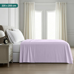 Utopia Bedding - Drap Plat sans élastique - 225 x 255 cm - Certifié Oeko-TEX - Polyester brossé Doux - Microfibre - Drap Plat - 