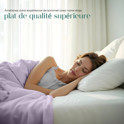 Utopia Bedding - Drap Plat sans élastique - 225 x 255 cm - Certifié Oeko-TEX - Polyester brossé Doux - Microfibre - Drap Plat - 