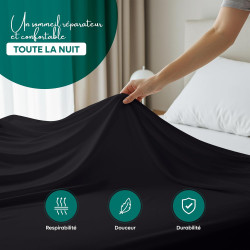 Utopia Bedding - Drap Plat sans élastique - 225 x 255 cm - Certifié Oeko-TEX - Polyester brossé Doux - Microfibre - Drap Plat - 