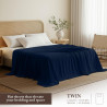 Utopia Bedding Drap Plat – 1 pièce (lit Simple, Bleu Marine) – Tissu en Microfibre brossée Douce – Résistant au rétrécissement e