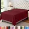 Utopia Bedding Drap Plat – 1 pièce (lit Simple, Bordeaux) – Tissu en Microfibre brossée Douce – Résistant au rétrécissement et à
