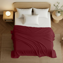 Utopia Bedding Drap Plat – 1 pièce (lit Simple, Bordeaux) – Tissu en Microfibre brossée Douce – Résistant au rétrécissement et à