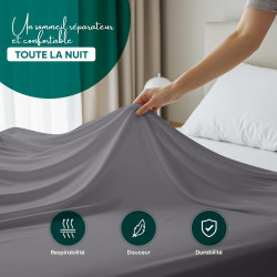 Utopia Bedding - Drap Plat sans élastique - 167 x 243 cm - Certifié Oeko-TEX - Polyester brossé Doux - Microfibre - Drap Plat - 