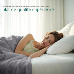 Utopia Bedding - Drap Plat sans élastique - 167 x 243 cm - Certifié Oeko-TEX - Polyester brossé Doux - Microfibre - Drap Plat - 