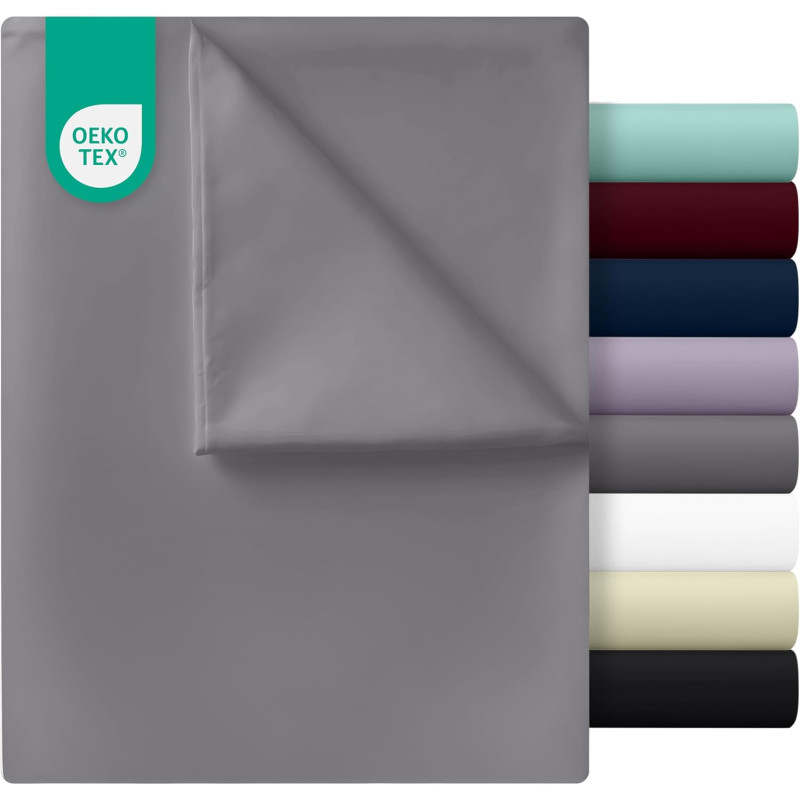 Utopia Bedding - Drap Plat sans élastique - 266 x 259 cm - Certifié Oeko-TEX - Polyester brossé Doux - Microfibre - Drap Plat - 