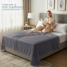 Utopia Bedding - Drap Plat sans élastique - 266 x 259 cm - Certifié Oeko-TEX - Polyester brossé Doux - Microfibre - Drap Plat - 