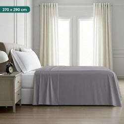 Utopia Bedding - Drap Plat sans élastique - 270 x 290 cm - Certifié Oeko-TEX - Polyester brossé Doux - Microfibre - Drap Plat - 