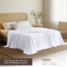Utopia Bedding Drap Plat – Tissu en Microfibre brossée Douce – Drap de Dessus résistant au rétrécissement et à la décoloration, 