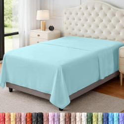 Utopia Bedding Drap Plat en Microfibre brossée Douce, Drap de Dessus résistant au rétrécissement et à la décoloration, Facile d'