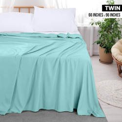 Utopia Bedding Drap Plat en Microfibre brossée Douce, Drap de Dessus résistant au rétrécissement et à la décoloration, Facile d'