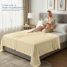 Utopia bedding - drap plat sans élastique - 266 x 259 cm - certifié oeko-tex - polyester brossé doux - microfibre - drap plat - 