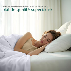 Utopia Bedding - Drap Plat sans élastique - 270 x 290 cm - Certifié Oeko-TEX - Polyester brossé Doux - Microfibre - Drap Plat - 