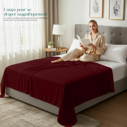 Utopia Bedding - Drap Plat sans élastique - 266 x 259 cm - Certifié Oeko-TEX - Polyester brossé Doux - Microfibre - Drap Plat - 