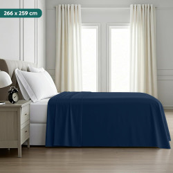 Utopia Bedding - Drap Plat sans élastique - 266 x 259 cm - Certifié Oeko-TEX - Polyester brossé Doux - Microfibre - Drap Plat - 