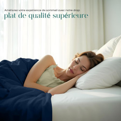 Utopia Bedding - Drap Plat sans élastique - 266 x 259 cm - Certifié Oeko-TEX - Polyester brossé Doux - Microfibre - Drap Plat - 