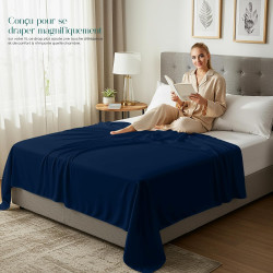 Utopia Bedding - Drap Plat sans élastique - 270 x 290 cm - Certifié Oeko-TEX - Polyester brossé Doux - Microfibre - Drap Plat - 