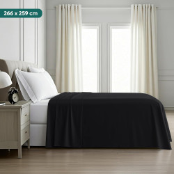 Utopia Bedding - Drap Plat sans élastique - 266 x 259 cm - Certifié Oeko-TEX - Polyester brossé Doux - Microfibre - Drap Plat - 