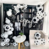 QIFU Ballons Et Football Imprimés,50 Ballon Noir Et Blanc Anniversaire Latex Pour Enfant Decoration Anniversaire Foot Coupe Du M