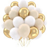Ballons anniversaire beige, 50pcs ballons beige sable blanc or ballon communion anniversaire,bapteme fiançailles mariage boheme 