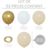Ballons anniversaire beige, 50pcs ballons beige sable blanc or ballon communion anniversaire,bapteme fiançailles mariage boheme 