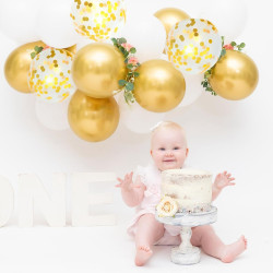 Ballons Anniversaire Blanc Et Or,62 Ballon Blanc Métallisés Doré Avec Ballon Confettis Mariage Dorés, Helium Ballons Decoration 