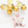 Ballons Anniversaire Blanc Et Or,62 Ballon Blanc Métallisés Doré Avec Ballon Confettis Mariage Dorés, Helium Ballons Decoration 