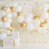 Ballons Anniversaire Blanc Et Or,62 Ballon Blanc Métallisés Doré Avec Ballon Confettis Mariage Dorés, Helium Ballons Decoration 