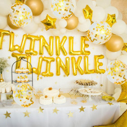 Ballons Anniversaire Blanc Et Or,62 Ballon Blanc Métallisés Doré Avec Ballon Confettis Mariage Dorés, Helium Ballons Decoration 