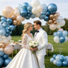 Qifu ballons bleu et blanc or- 52 pièces ballons pastel bleu poussiéreux beige champagne, ballon de baudruche latex helium pour 