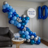 Ballons Anniversaire Bleu Argent, 52 Pièces Ballons Helium Métalliques et Ballon Confettis, Arche Ballon Bleus Argent pour Decor