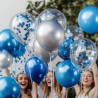 Ballons Anniversaire Bleu Argent, 52 Pièces Ballons Helium Métalliques et Ballon Confettis, Arche Ballon Bleus Argent pour Decor