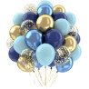 Ballons Anniversaire Bleu Or, Ballons Bleus Marine Or, 62 Pièces Ballon Helium Bleu Métalliques Confetti, Arche Ballon Anniversa