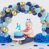 Ballons Anniversaire Bleu Or, Ballons Bleus Marine Or, 62 Pièces Ballon Helium Bleu Métalliques Confetti, Arche Ballon Anniversa