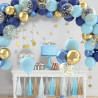 Ballons Anniversaire Bleu Or, Ballons Bleus Marine Or, 62 Pièces Ballon Helium Bleu Métalliques Confetti, Arche Ballon Anniversa