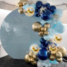 Ballons Anniversaire Bleu Or, Ballons Bleus Marine Or, 62 Pièces Ballon Helium Bleu Métalliques Confetti, Arche Ballon Anniversa
