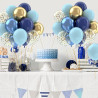 Ballons Anniversaire Bleu Or, Ballons Bleus Marine Or, 62 Pièces Ballon Helium Bleu Métalliques Confetti, Arche Ballon Anniversa