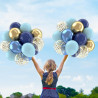 Ballons Anniversaire Bleu Or, Ballons Bleus Marine Or, 62 Pièces Ballon Helium Bleu Métalliques Confetti, Arche Ballon Anniversa
