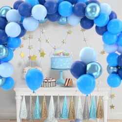 Ballons Anniversaire Bleus Marine, 52 Pièces Ballon Bleu Métallisé Chrome Macaron, Ballon Helium Bleu Marine, Décoration Bleue P