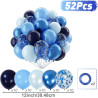 Qifu ballons anniversaire bleu-52 pièces 12 pouces ballon bleu marine macaron bleu pastel et ballon helium bleu métallisés ballo