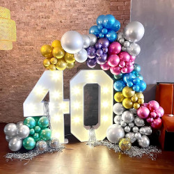 Ballons Anniversaire Métalliques Multicolore, 52 Pièces Ballons Multi-couleurs, Ballon Métalliques avec Bleu Rose Or, Ballon Hel