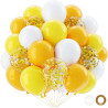 QIFU Ballons Jaune Dorés-50Pcs,Ballon Confettis Doré, Latex Ballon Helium Pour Decoration Anniversaire Mariage Baby Shower Gende