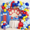 Ballon Chien Pat Rouge Jaune Et Bleu - 50 Pièces Bleu Rouge Jaune Ballons Avec Ballons Patte De Chien, Helium Confettis Ballon P