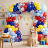 Ballon Chien Pat Rouge Jaune Et Bleu - 50 Pièces Bleu Rouge Jaune Ballons Avec Ballons Patte De Chien, Helium Confettis Ballon P