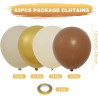 Ballons anniversaire marron, 62 ballon marron et beige ballon beige ballons nude dorés ballonhelium or avec rubans pour bapteme 